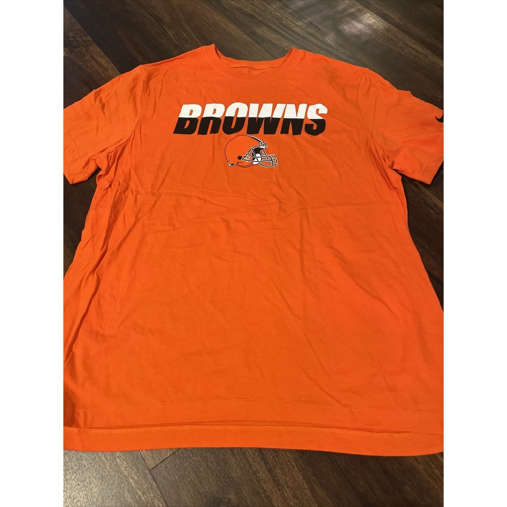 New Nike Cleveland Browns Mens Football Dri-fit Shirt‎ Size XL Orange Brown